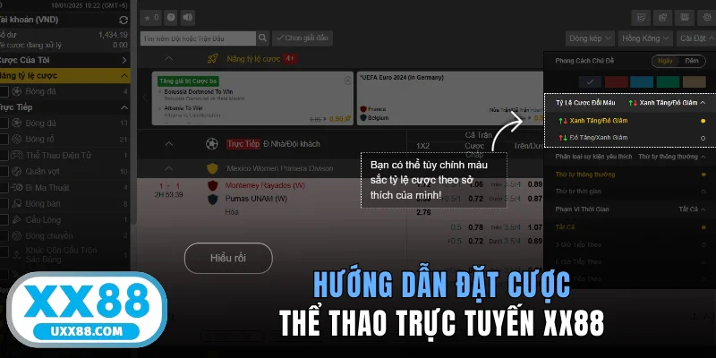 Hướng dẫn đặt cược thể thao trực tuyến XX88
