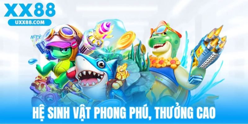 Bảng sinh vật và hệ số thưởng trong game